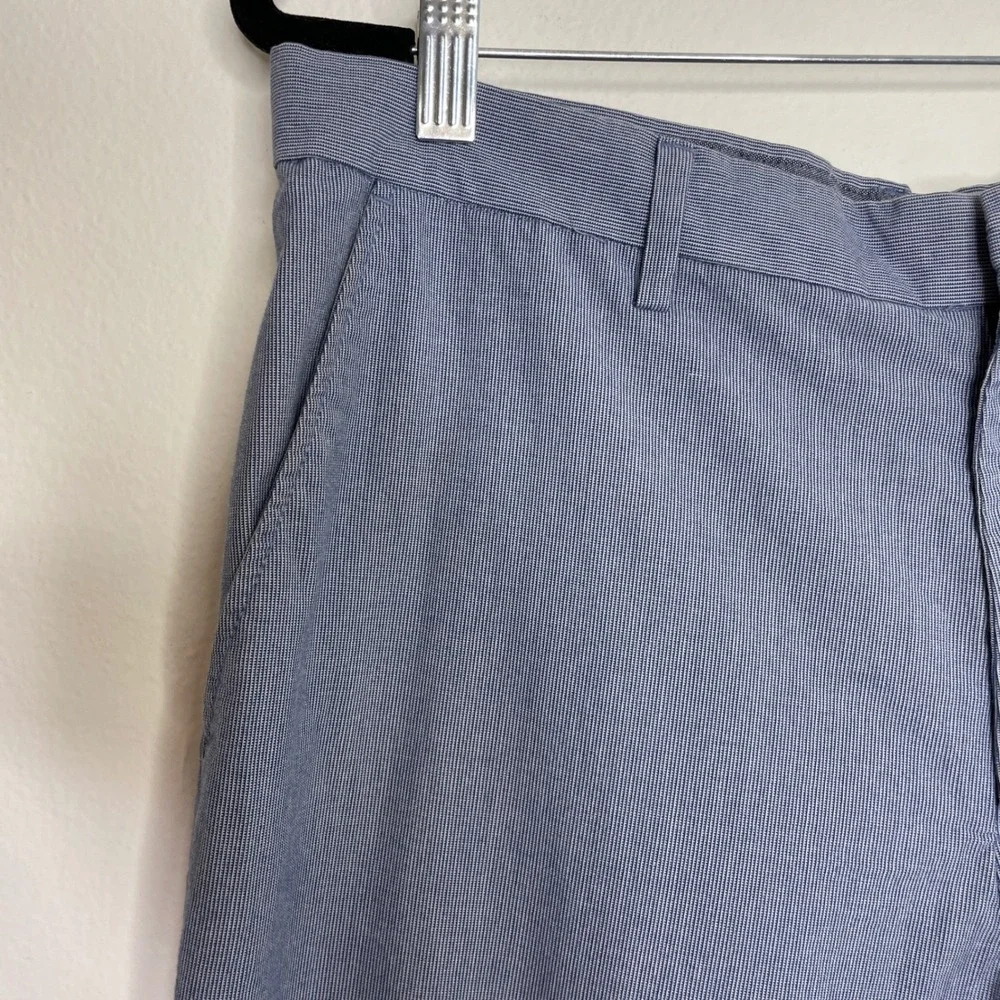 Banana Republic Kentfield Pant Mens 34 Blue Micro Stripe Cotton Chino Trouser